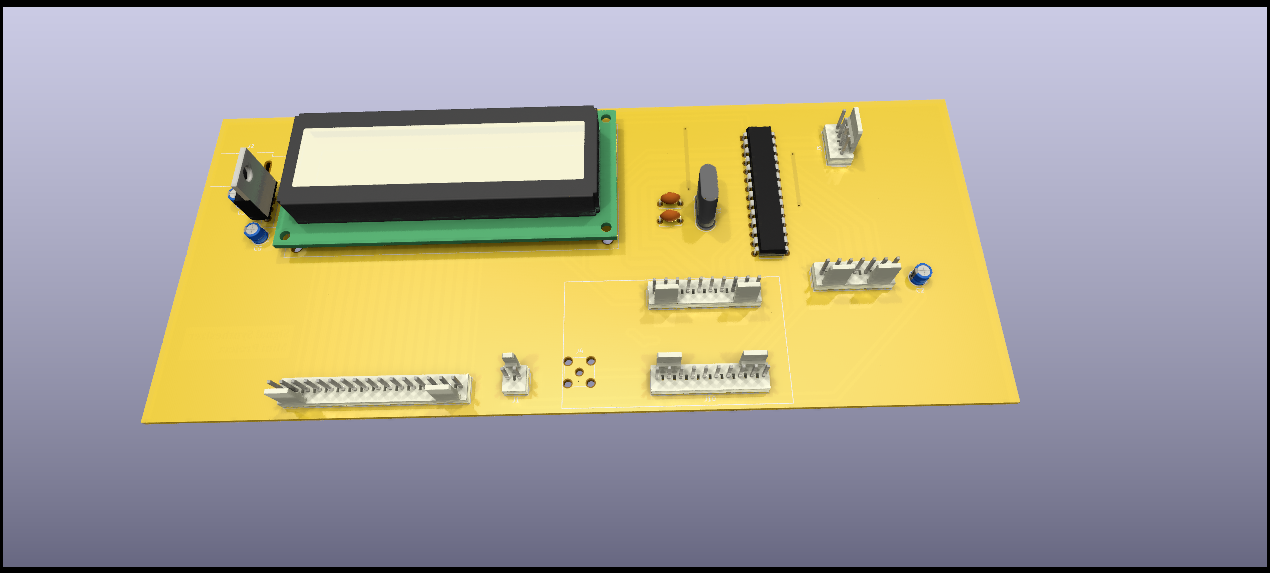 3D rendered PCB view from KiCad